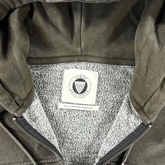 Urban Outfitters Women's Green / Brown Cropped Hoodie Jacket with Pockets - Picture 4 of 6